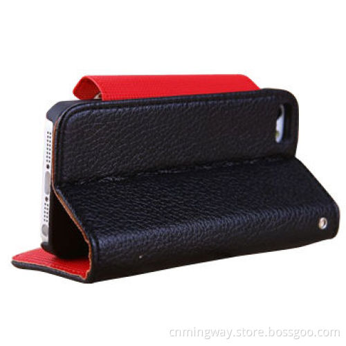 Fashionable PU Leather Flip Wallet-shaped Case/Cover for iPhone 5 with Card Slots